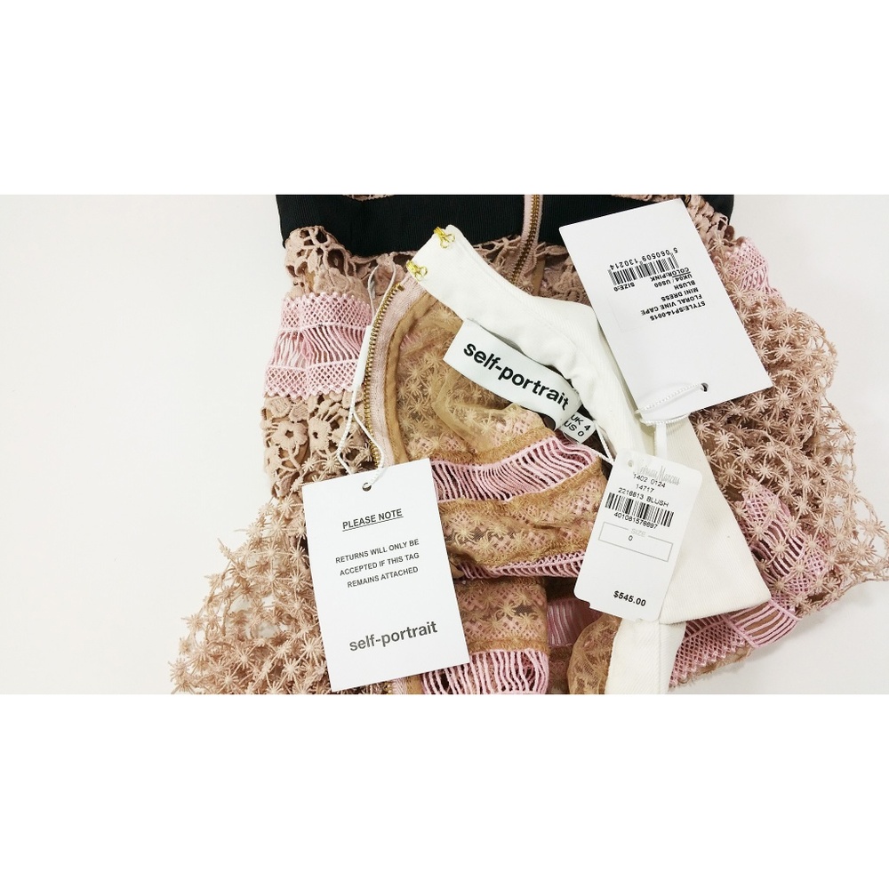 SELF-PORTRAIT Blush Cape Vine Lace Mini - Picture 4 of 8